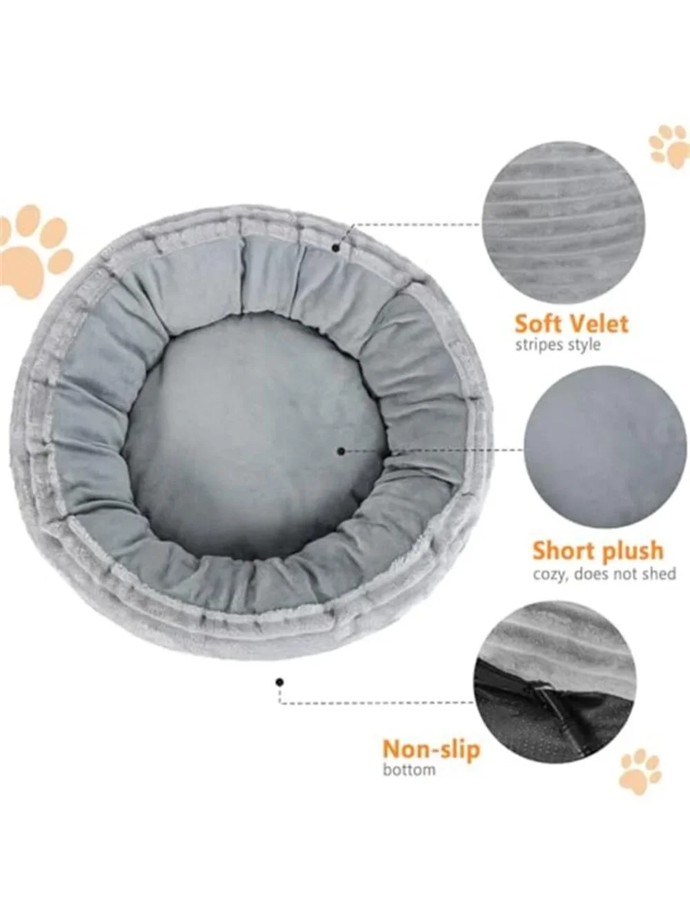Heated Cat Bed Electric Warming Donut Pet Bed Adjustable Temperature Washable